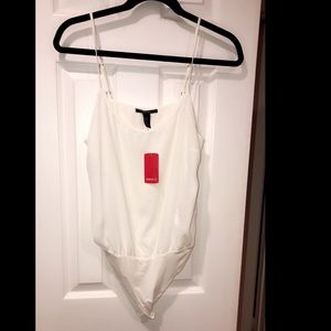 White bodysuit, never worn, new with tags